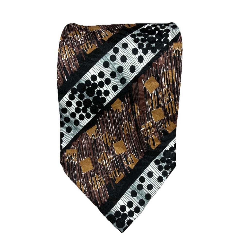Luciano Gatti Tie Men's 100% Silk Made In Italy Abstract Retro Classic Necktie